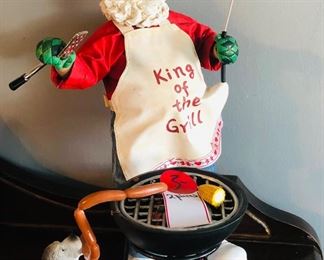 santa grilling figurine