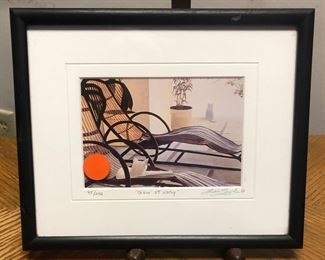 signed dated numbered print framed with cert. of auth.