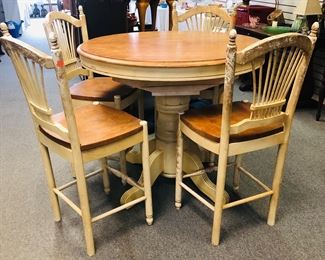 pub table with 4 chairs