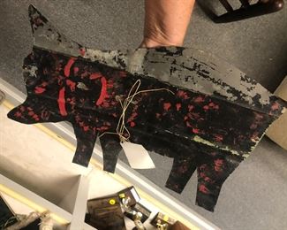 RA Miller metal folk art pig