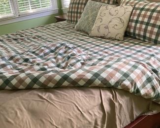 King bed and bedding