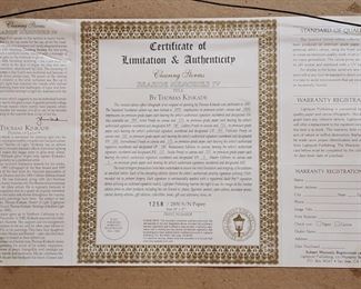 Thomas Kinkade COA