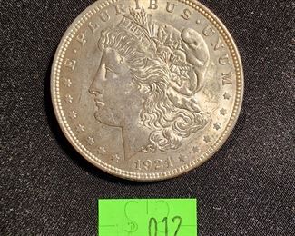 LOT 12 - 1921 MORGAN SILVER DOLLAR