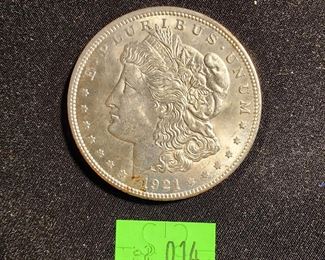 LOT 14 - 1921 MORGAN SILVER DOLLAR