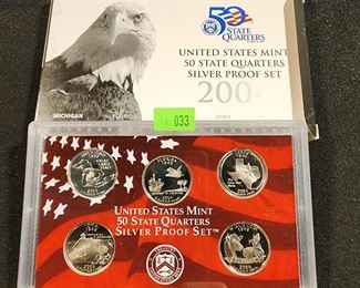 LOT 33 - US MINT 50 STATE QUARTERS SILVER PROOF SET
