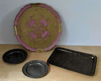 Four Antique Decorative Trays