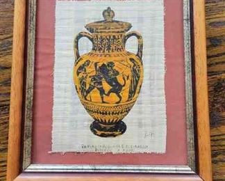 Original HandPainted Syracuse Papyrus  Amphora GreekRoman Vase
