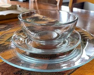10 sets of Clear Dishes (bowl, salad plate, big plate)