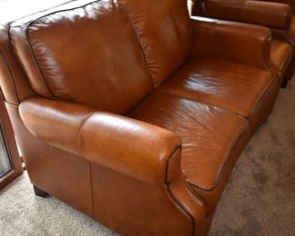 Bassett Leather Love Seat Like New Condition