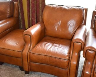 Basset Stationary Leather Chair and Ottoman