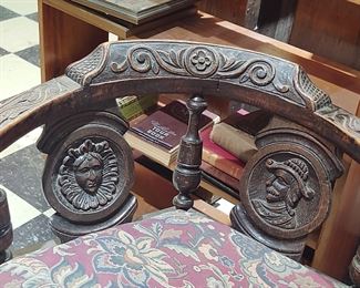 Carved wood chair