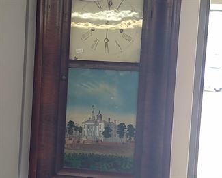 OG clock 1830s with painting of the original/first state capital of New York