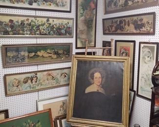 Original chromolithograph yardlongs and oil paintings