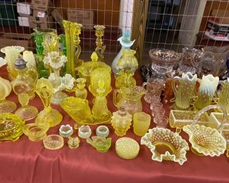 Fenton, Carnival, Opalescent; Vaseline Glass
