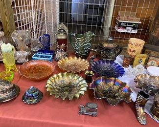 Fenton, Carnival, Opalescent; Vaseline Glass