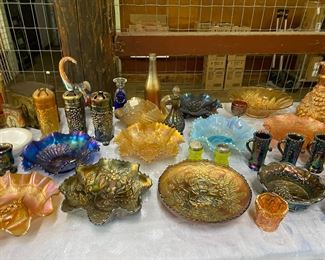 Fenton, Carnival, Opalescent; Vaseline Glass