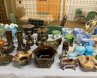 Fenton, Carnival, Opalescent; Vaseline Glass