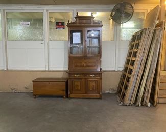 antique drop lid desk and blanket chest