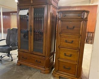 file cabinet and book case office chair