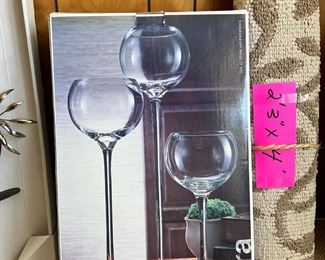 NIB Extra Large Floor Candle Holders (or wine glasses for the serious connoisseur)