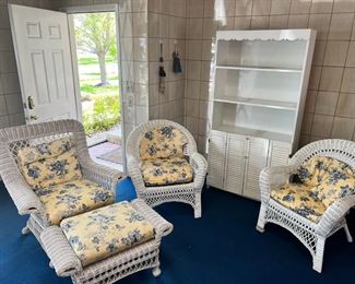 Vintage White Wicker Furniture (sold seperate or together)