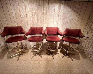 Vintage Suede Barstools (Set of 4)