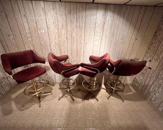 Vintage Suede Barstools (Set of 4)