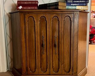 Vintage Wood Cabinet with Storage 