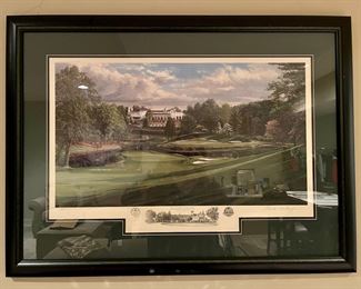 Signed Linda Hartough golf print of Congressional Country Club