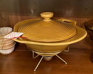 Mid century Florence covered bowl on warmer   $16.00 