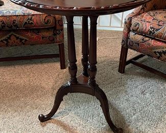 Chippendale inspired mahogany pie crust table   $75.00