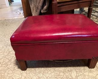 Vintage red pleather ottoman   $22.00