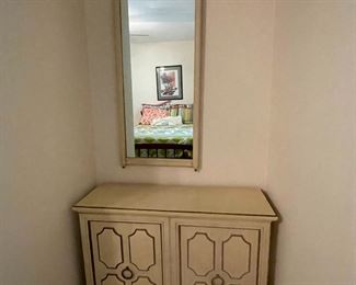 White console cabinet w/mirror   $72.00