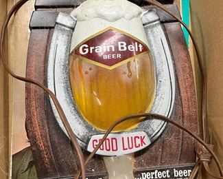 Grain Belt lighted beer sign