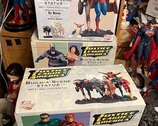 DC Direct Justice League of America Build-A-Scene statues part 1,2 and 3 - Complete!