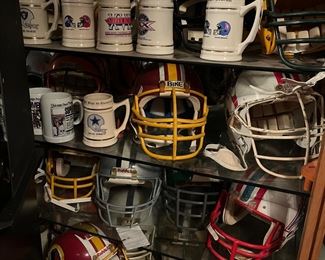Game worn football helmets