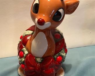 Rudolph the red nosed reindeer cookie jar