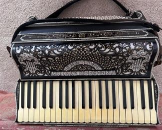 Early 19th Century Anderson Systems Dallape Accordion with Mother of Pearl and Rhinestones- beautiful!  Comes with case.