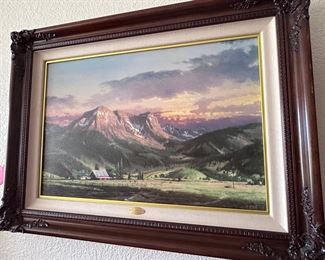 Thomas Kinkade print, "Dusk in the Valley" 10th Anniversary.