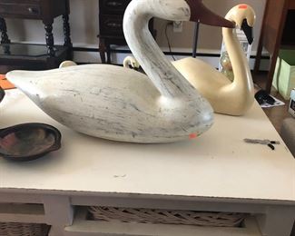 Hand carved swans