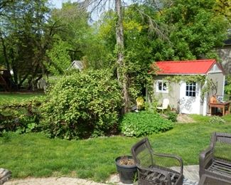 Metal Potting Table - Vintage Metal Yard Chairs 