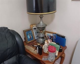 Pewter lamp 25.00 end table 35.00