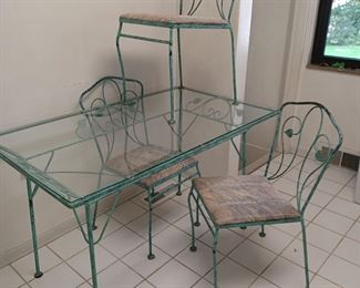 Glass top table and chairs 49.00