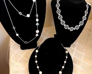 Sterling Necklace some with Pearls & Swarovski 