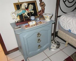 168 st blue nightstand adjustible bed remotes, lamp