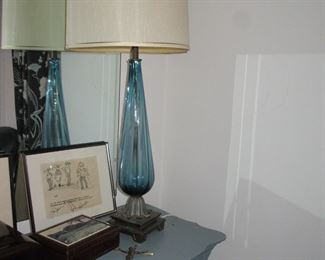 168 st blue glass lamps