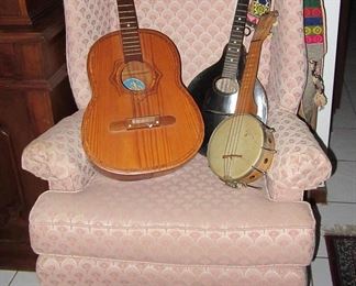 168 st wingback chair with instruments