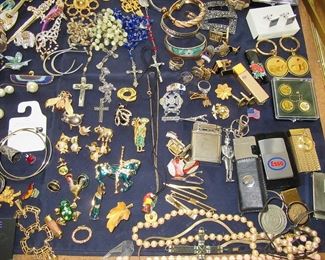 168 st lighters, jewelry, pins