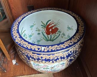 Mid century porcelain fish bowl/planter