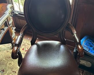 Leather swivel desk chair 